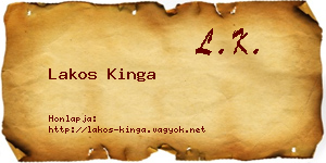 Lakos Kinga névjegykártya